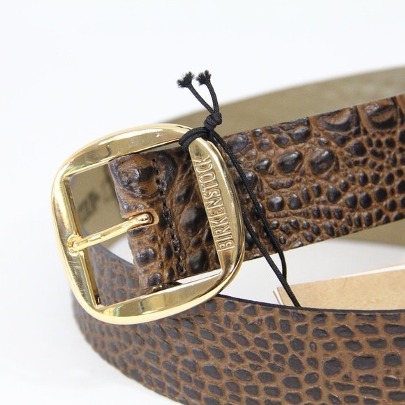 Birkenstock Brown Leather Belt NEW Women sz 32 Classic style gator main image 4